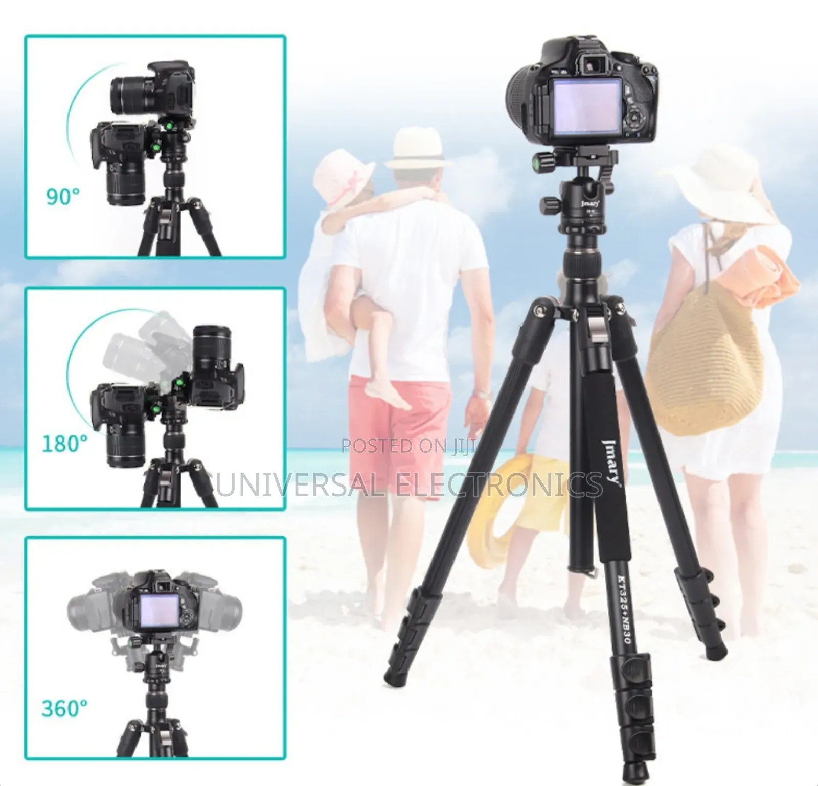 Jmary 2in1 Folded Aluminium Professional 360 Rotation Tripod