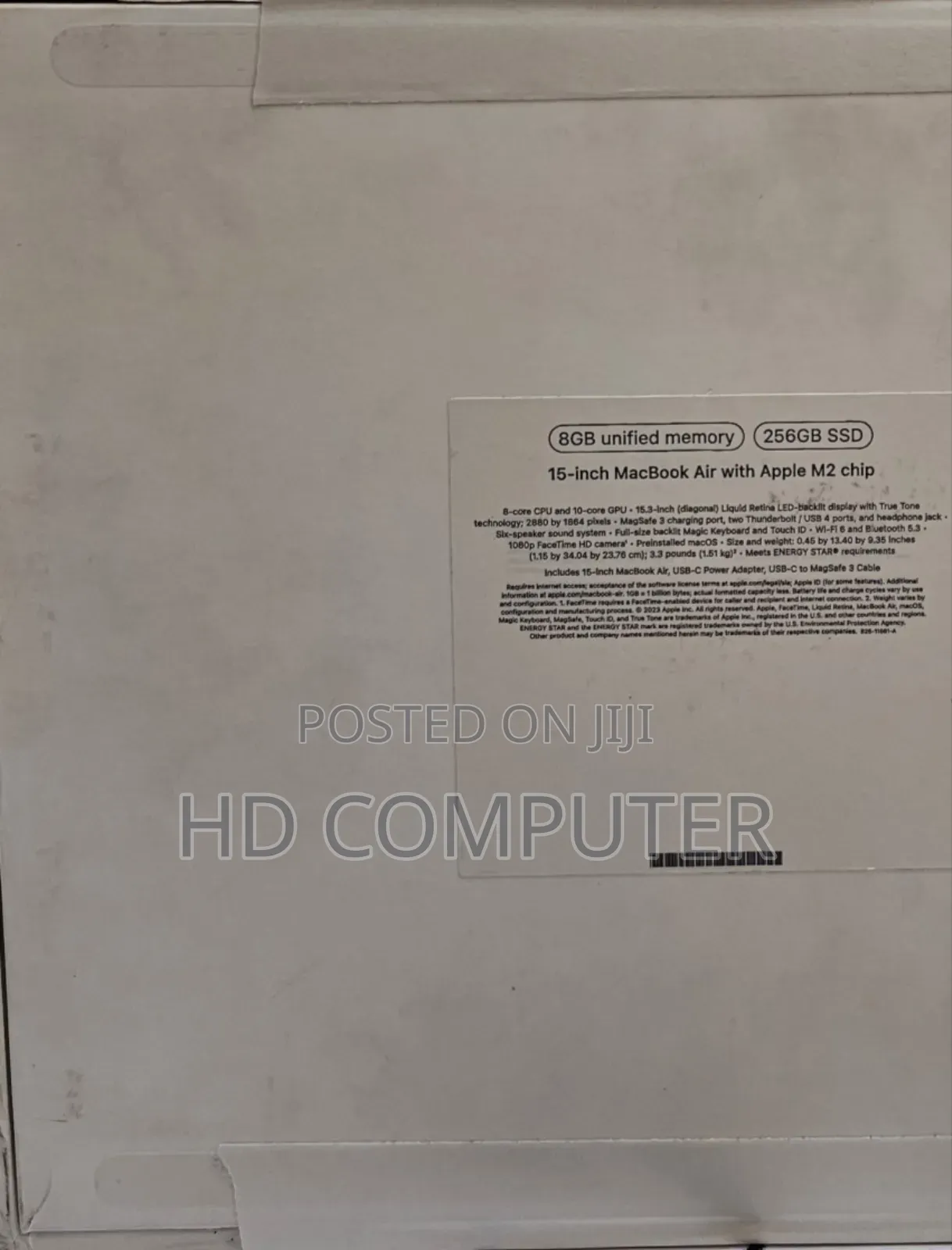 New Laptop Apple MacBook Air 2022 M2 8GB Apple M2 SSD 256GB