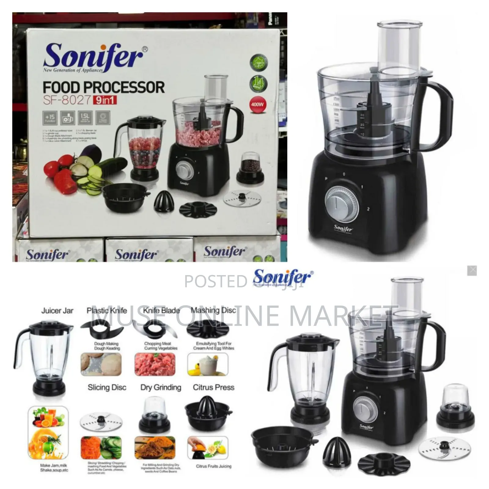 Sonifer 9 in 1 Food Processor