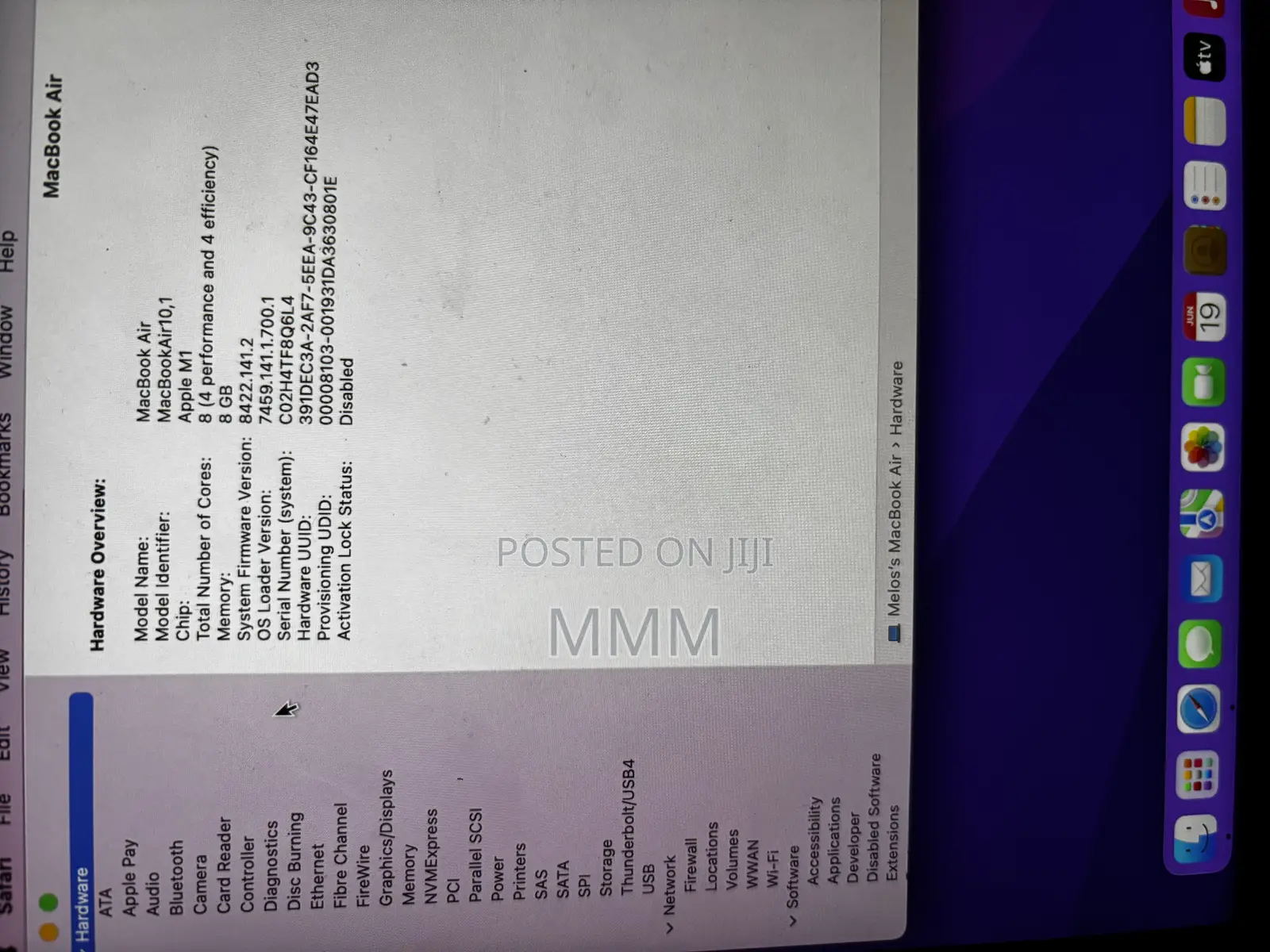 Laptop Apple MacBook Air 8GB Apple M1 SSD 256GB