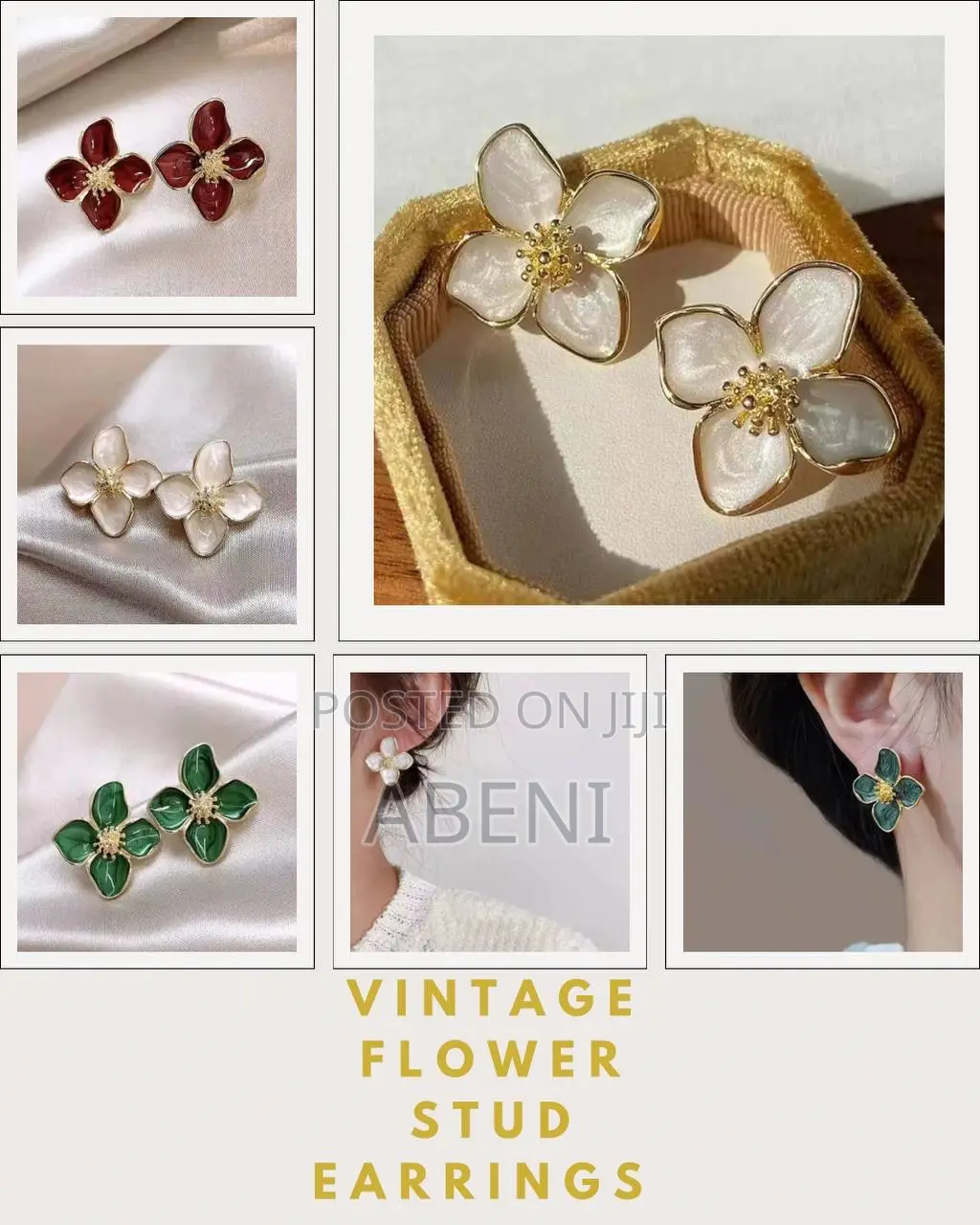 Vintage Flower Stud Earrings
