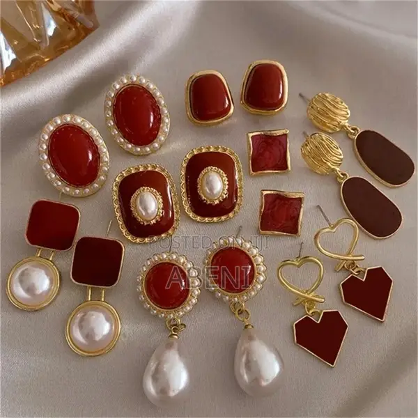 Vintage Dripping Oil Wine Earrings