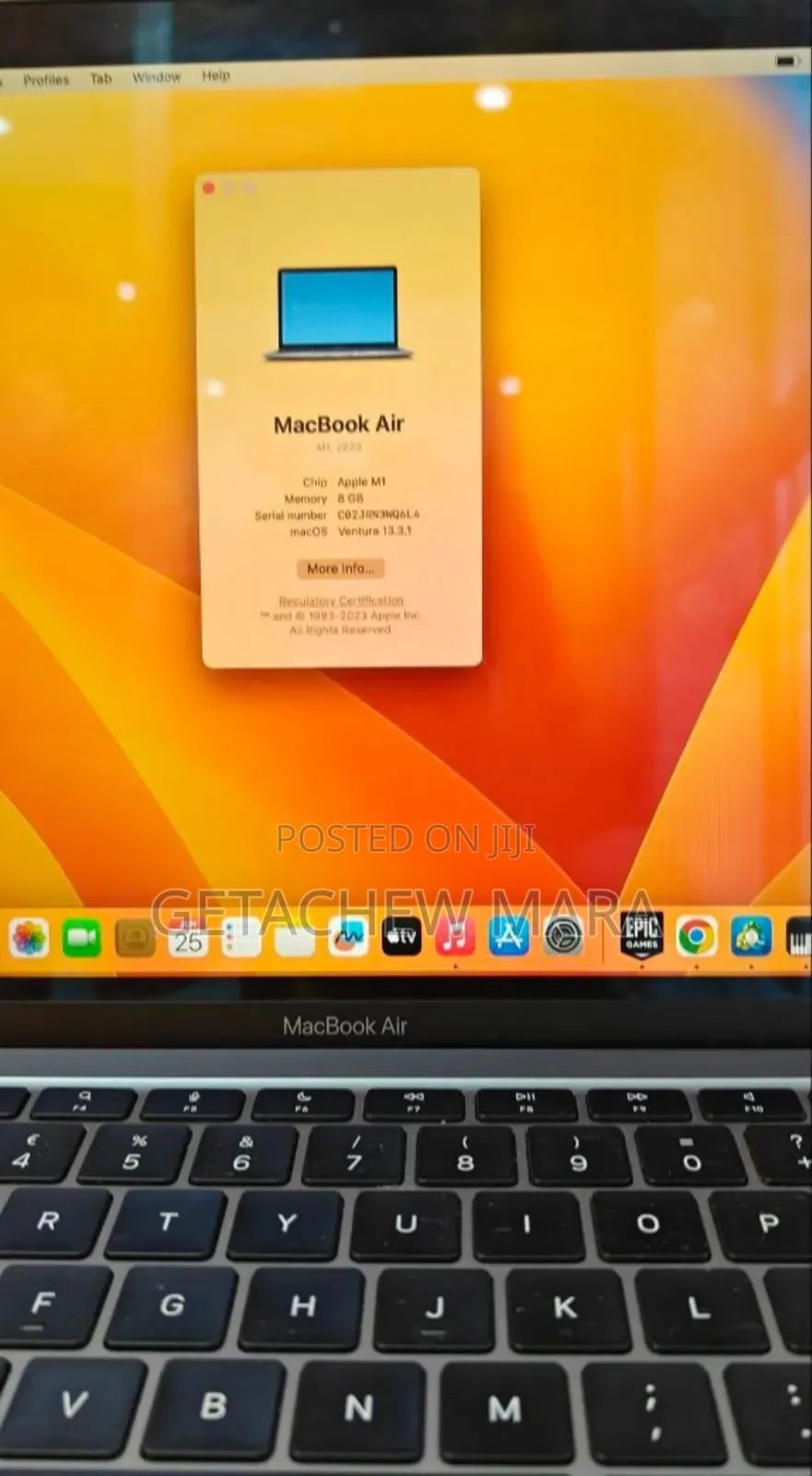 New Laptop Apple MacBook 2020 8GB Apple M1 Pro SSD 256GB