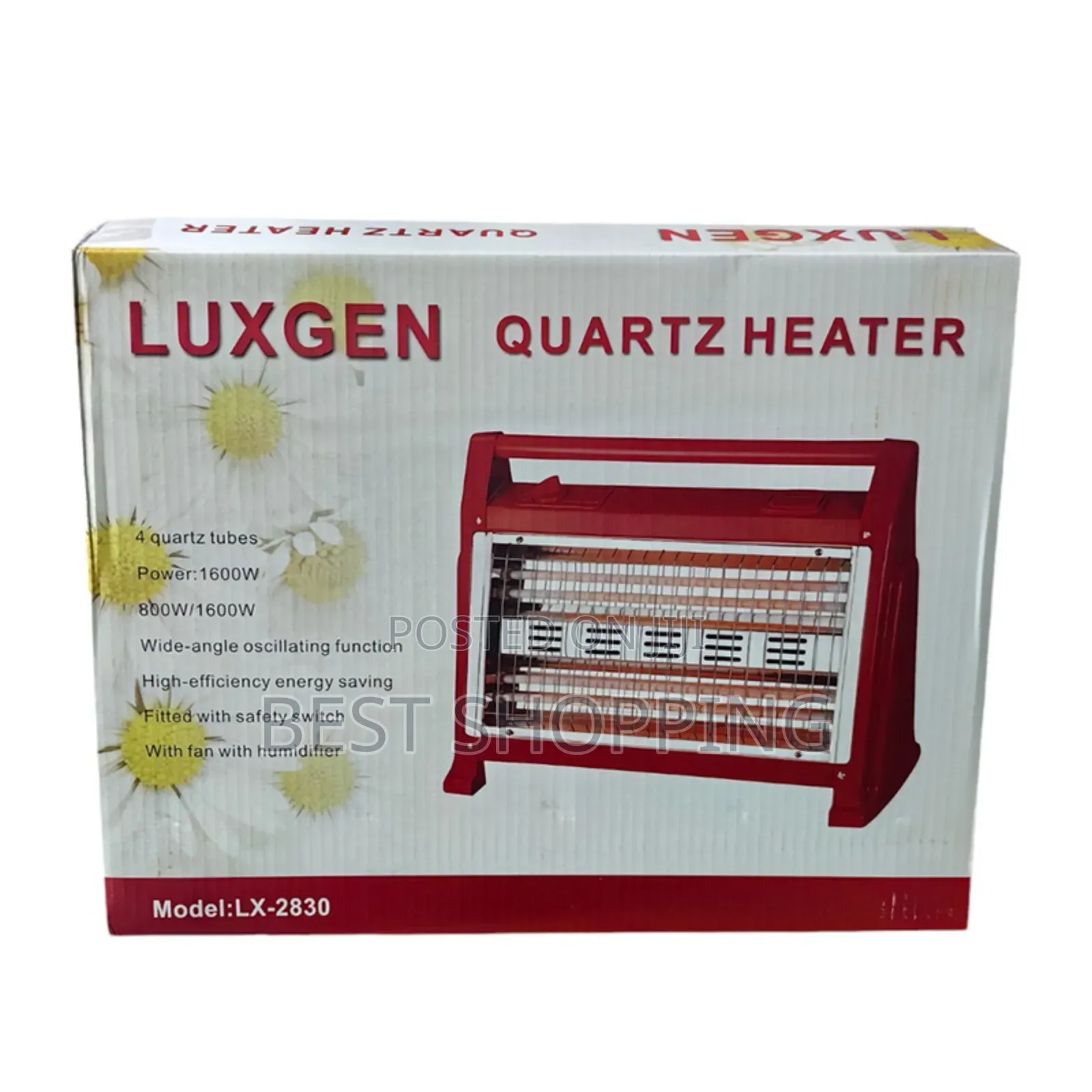 Luxgen Quartz Heater 4 Quartz Tubes ባለ 4 አምፖል