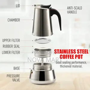 Alyster Moka Pot Italian Coffee Maker 6cup/10oz