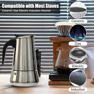 Alyster Moka Pot Italian Coffee Maker 6cup/10oz