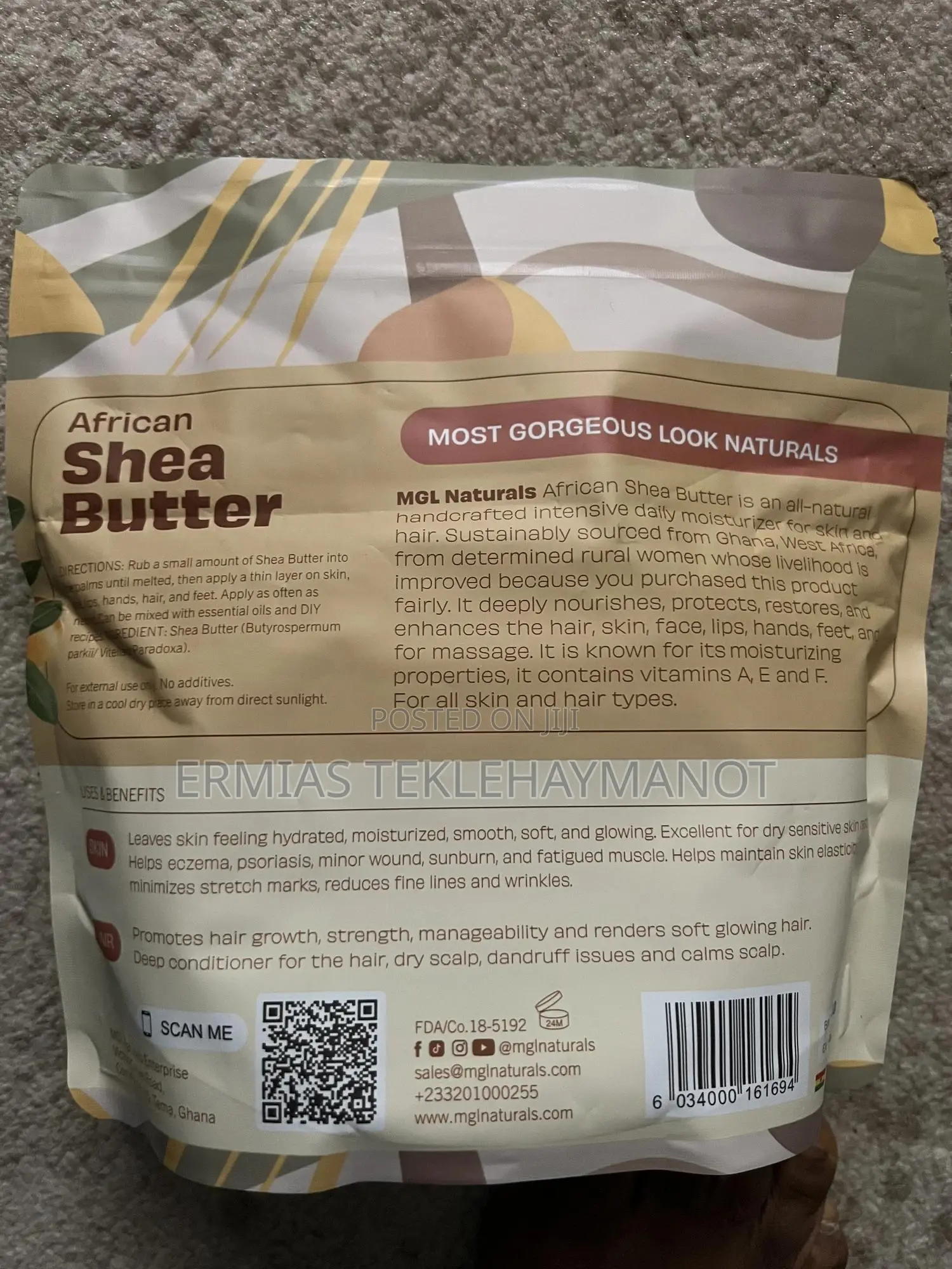 African Shea Butter Skin | Hair 100% Pure