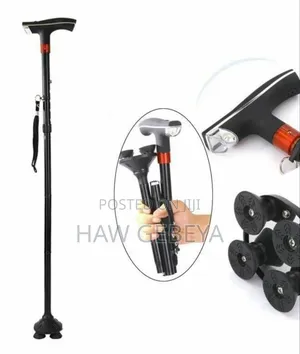 Adjustable Anti-Slip Walking Stick With Led Light