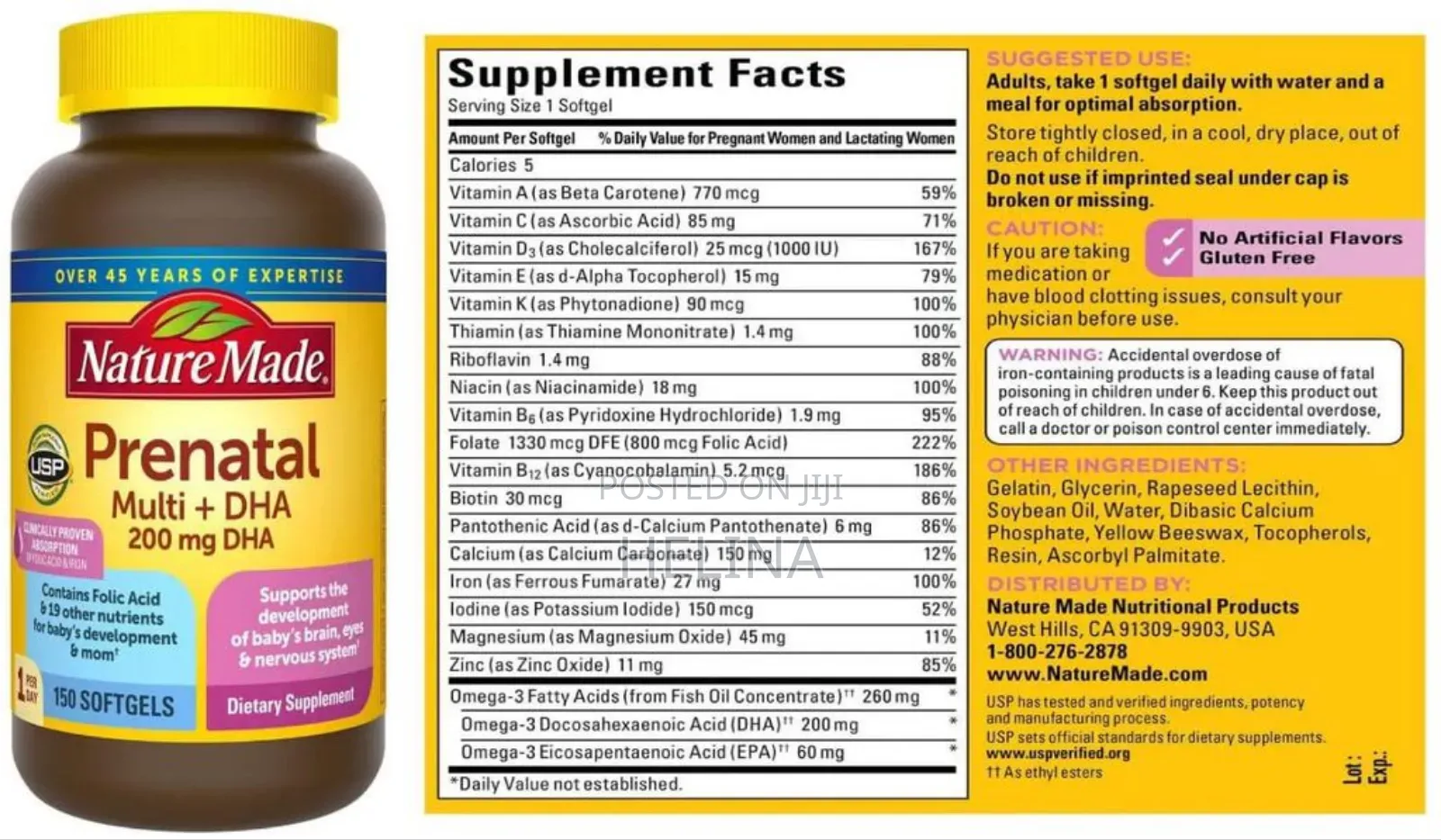 Rich in Folic Acid,Calcium,Iron Vitamin D Prenatal