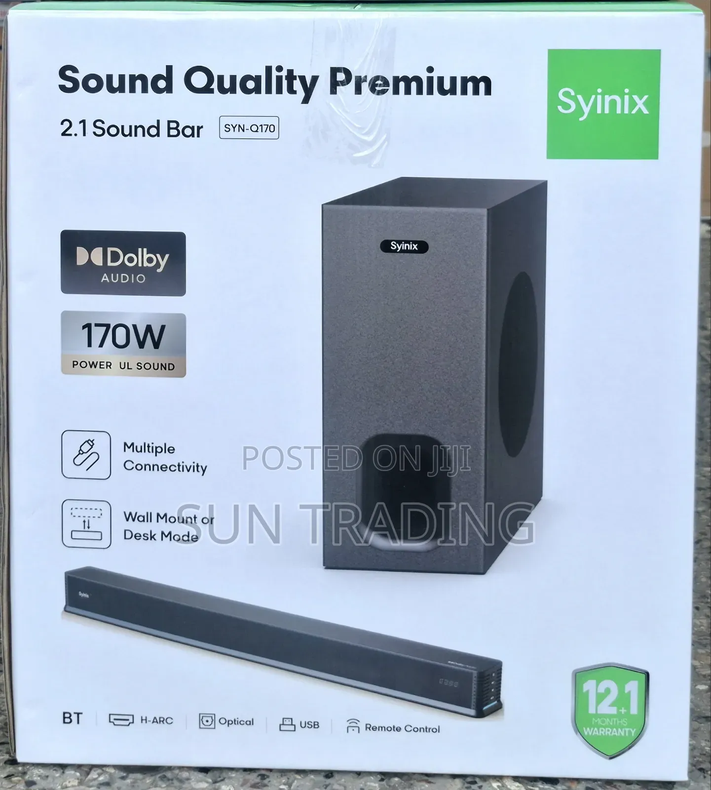 Syinix Premium 2.1 Sound Bar System | 170w Syn- Q170