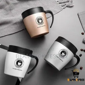 Stainless Still Coffee Mug With Spoon