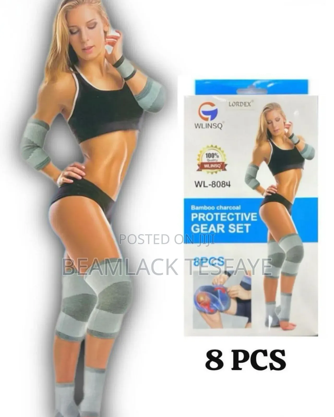 8pcs Bamboo Charcoal Fitness Protective Gear Set