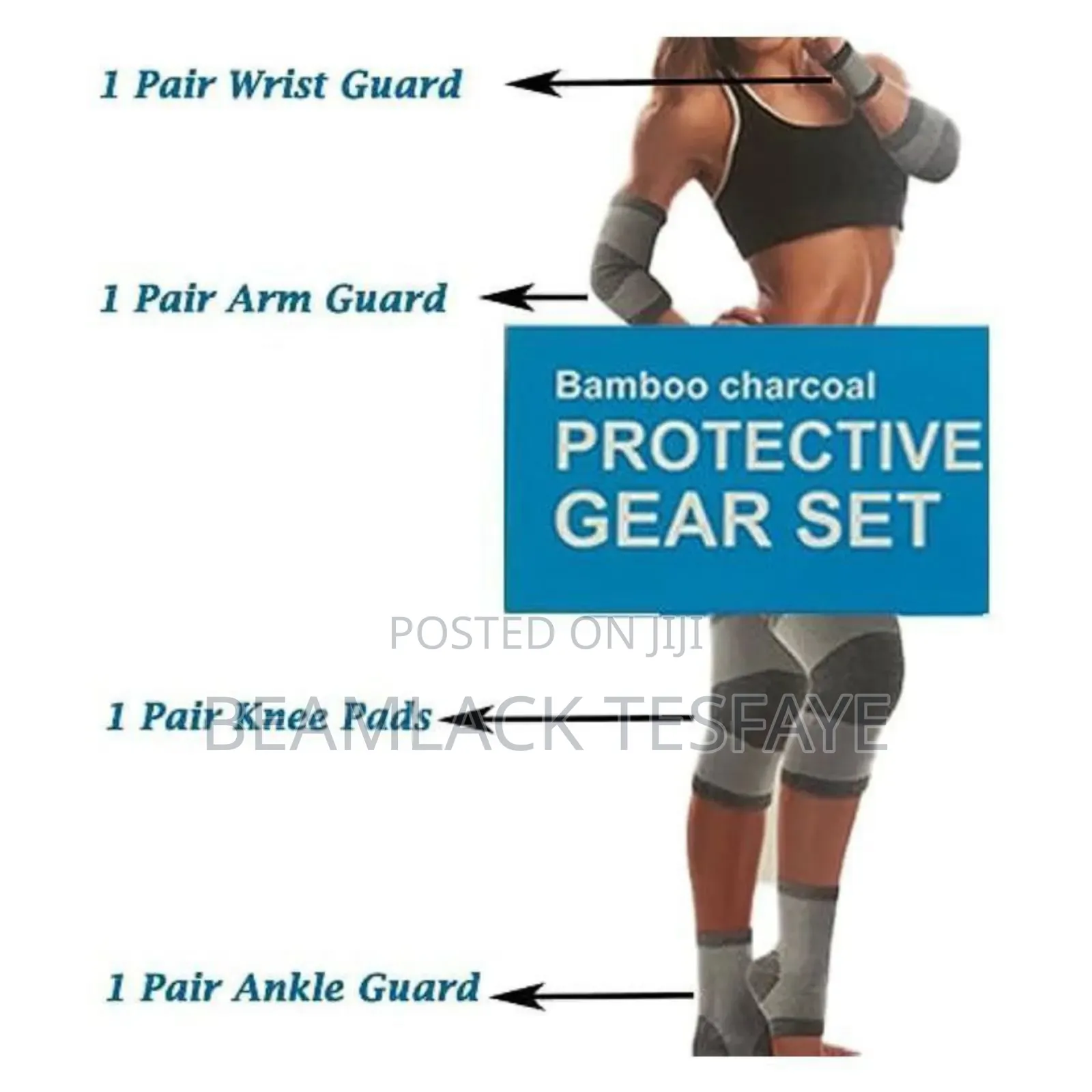 8pcs Bamboo Charcoal Fitness Protective Gear Set