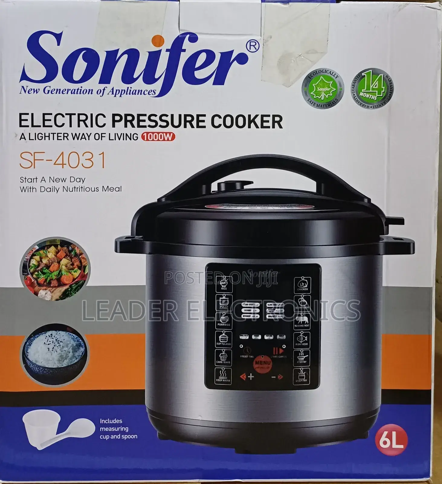 Sonifer Electric Pressure Cooker 6 Liter