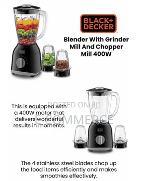 Black and Decker Blender With Grinder Mill and Chopper Mill