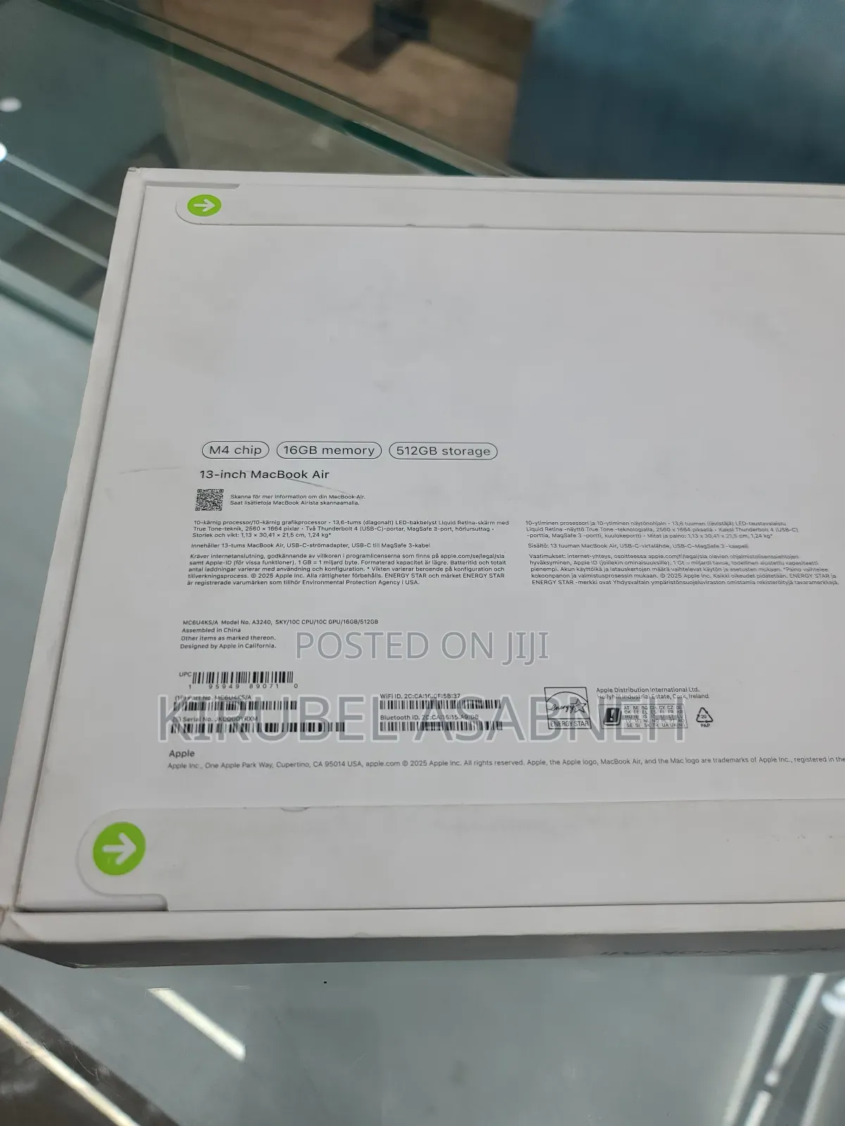 New Laptop Apple MacBook Air 2025 M4 13-Inch 16GB Apple M4 SSD 512GB