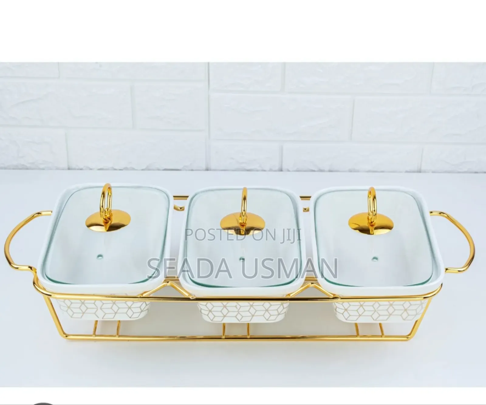 3 Sets Ceramic Chafing