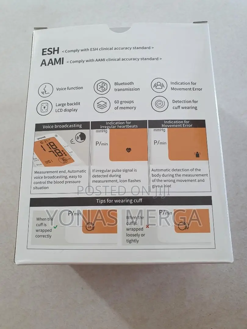 Blood Pressure Deviceن沖bpm~ص Has a Large Illuminated Display