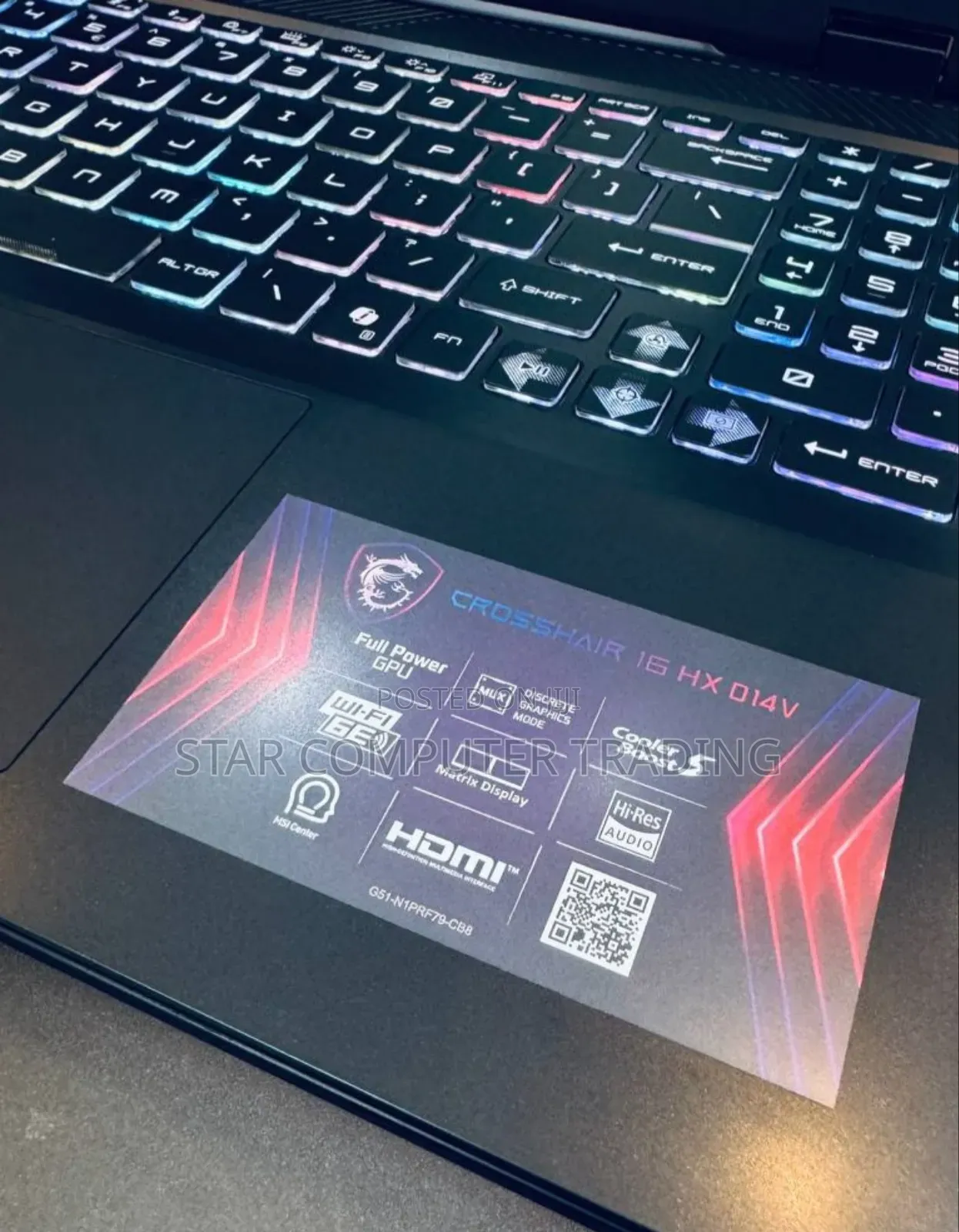 New Laptop MSI Crosshair 15 B12U 16GB Intel Core I7 SSD 1T