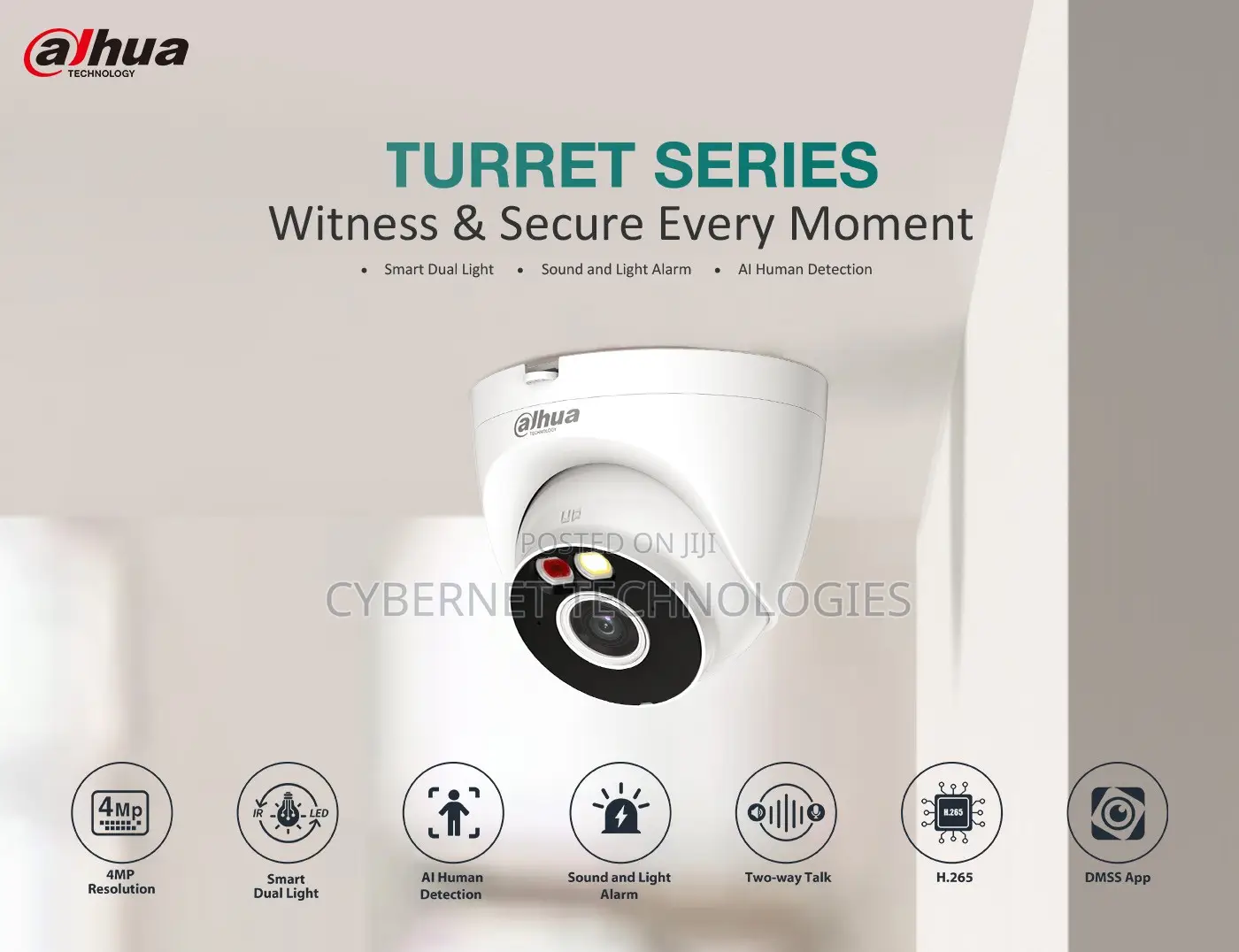 Dahua 4mp Wi-fi Turret Network Camera