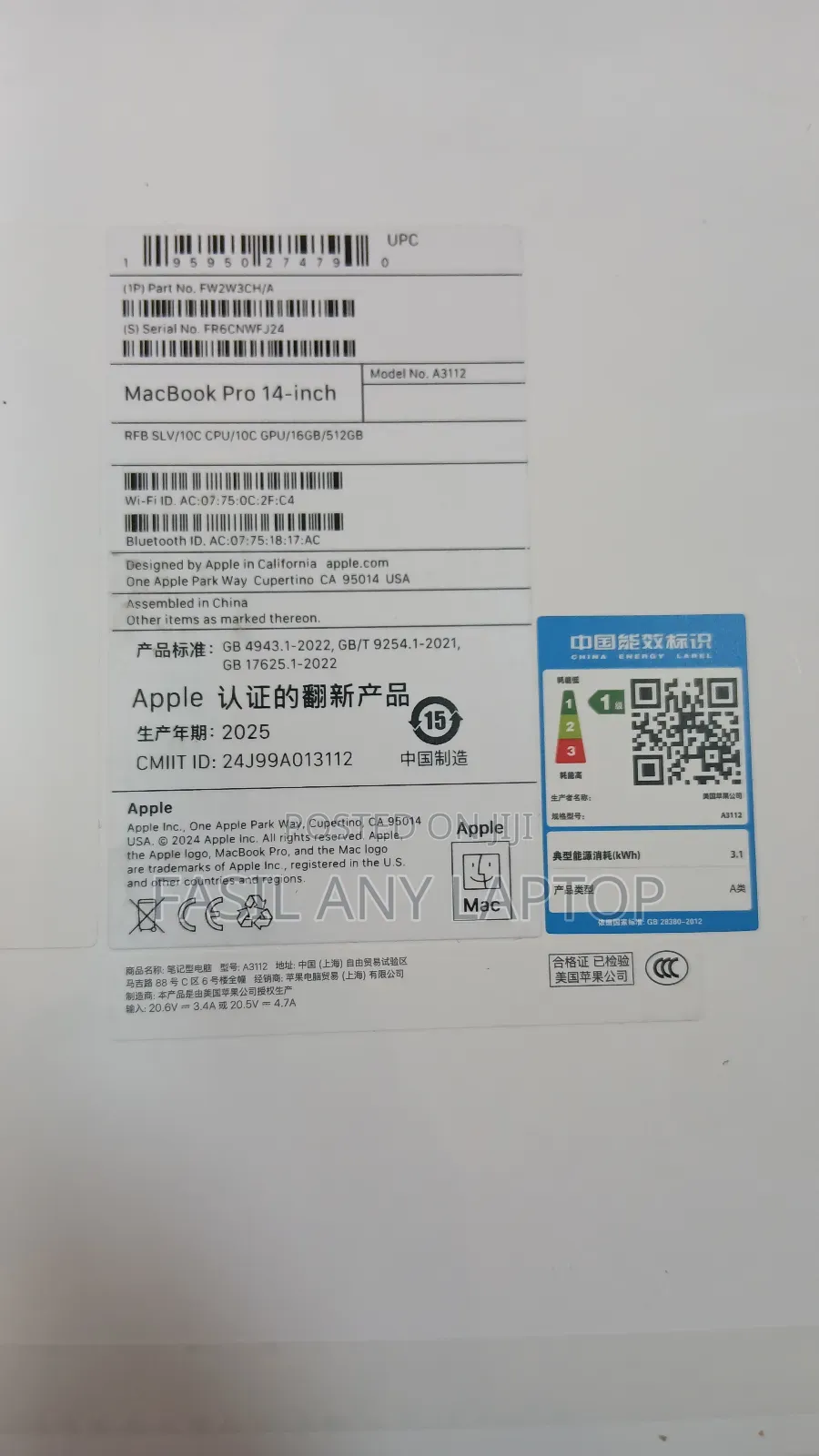 New Apple MacBook Pro 2024 M4 14-Inch 16GB Apple M4 Pro SSD 512GB