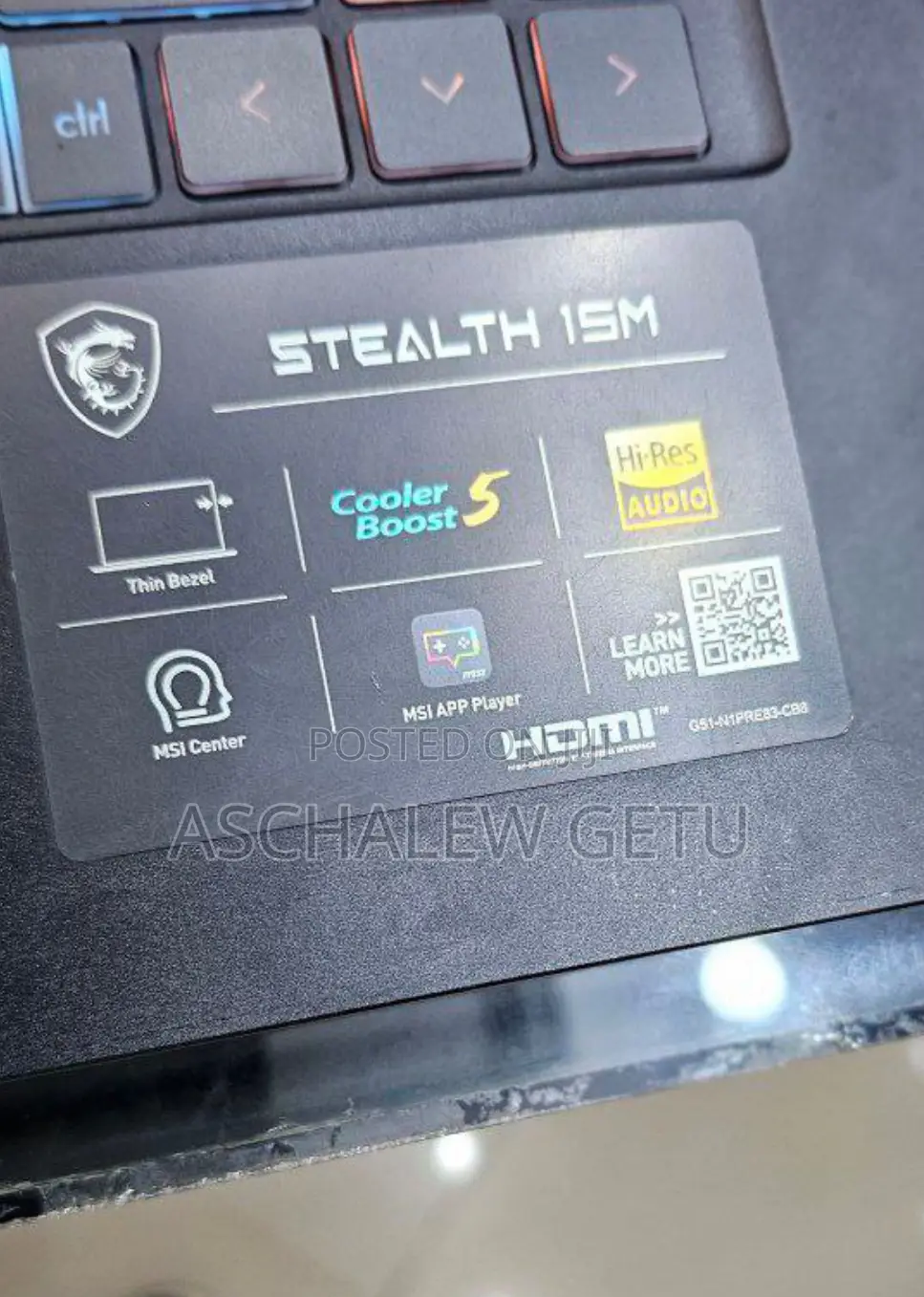 New Laptop MSI Pulse GL66 16GB Intel Core I7 SSD 512GB