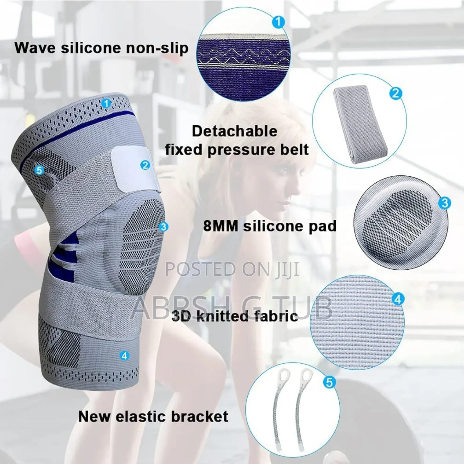 1pcs Knee Support Sleeve With Adjustable Straps