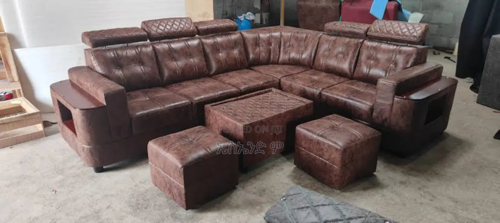 Leather Seat the Day Sofa Design With Table