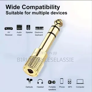 3.5mm Female to 6.5mm Male Jack Audio Sound Connector