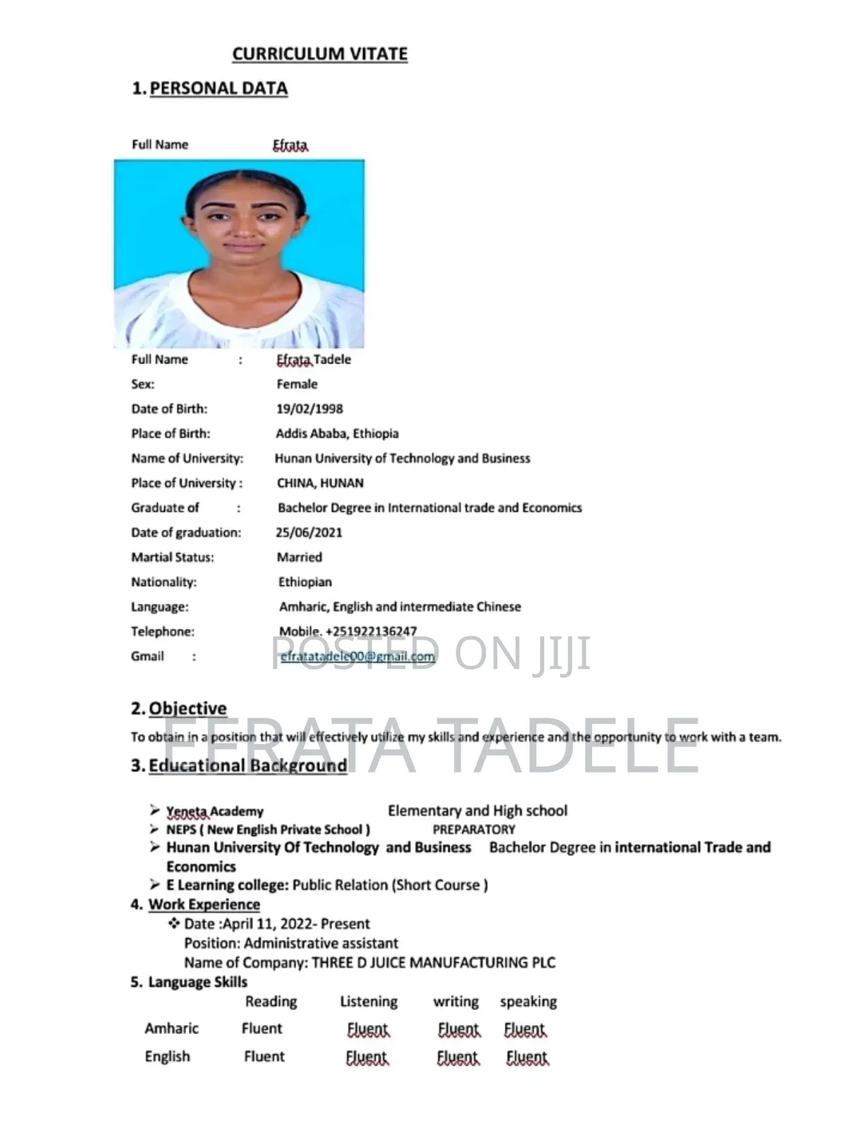 Executive Secretary/ Admin Assistant/Chinese Assistant