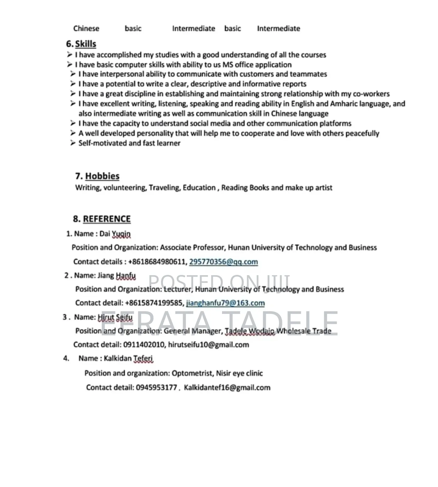 Executive Secretary/ Admin Assistant/Chinese Assistant