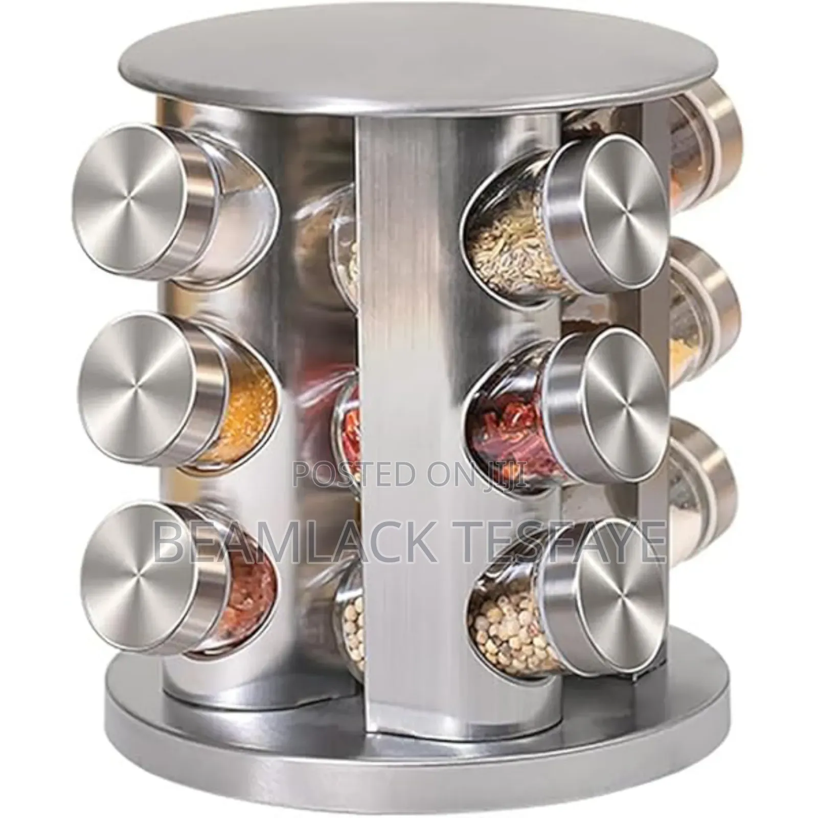 12 Jar Rotating ቅመም ማስቀመጫ
