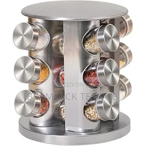 12 Jar Rotating ቅመም ማስቀመጫ