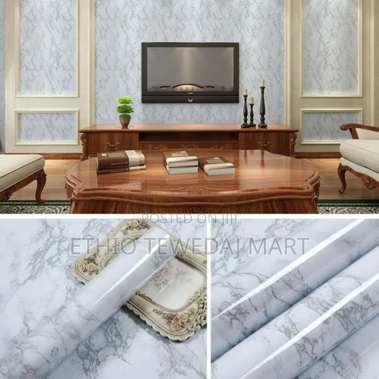 Marble Pattern Self Adhesive Wall Sticker 5 X 60