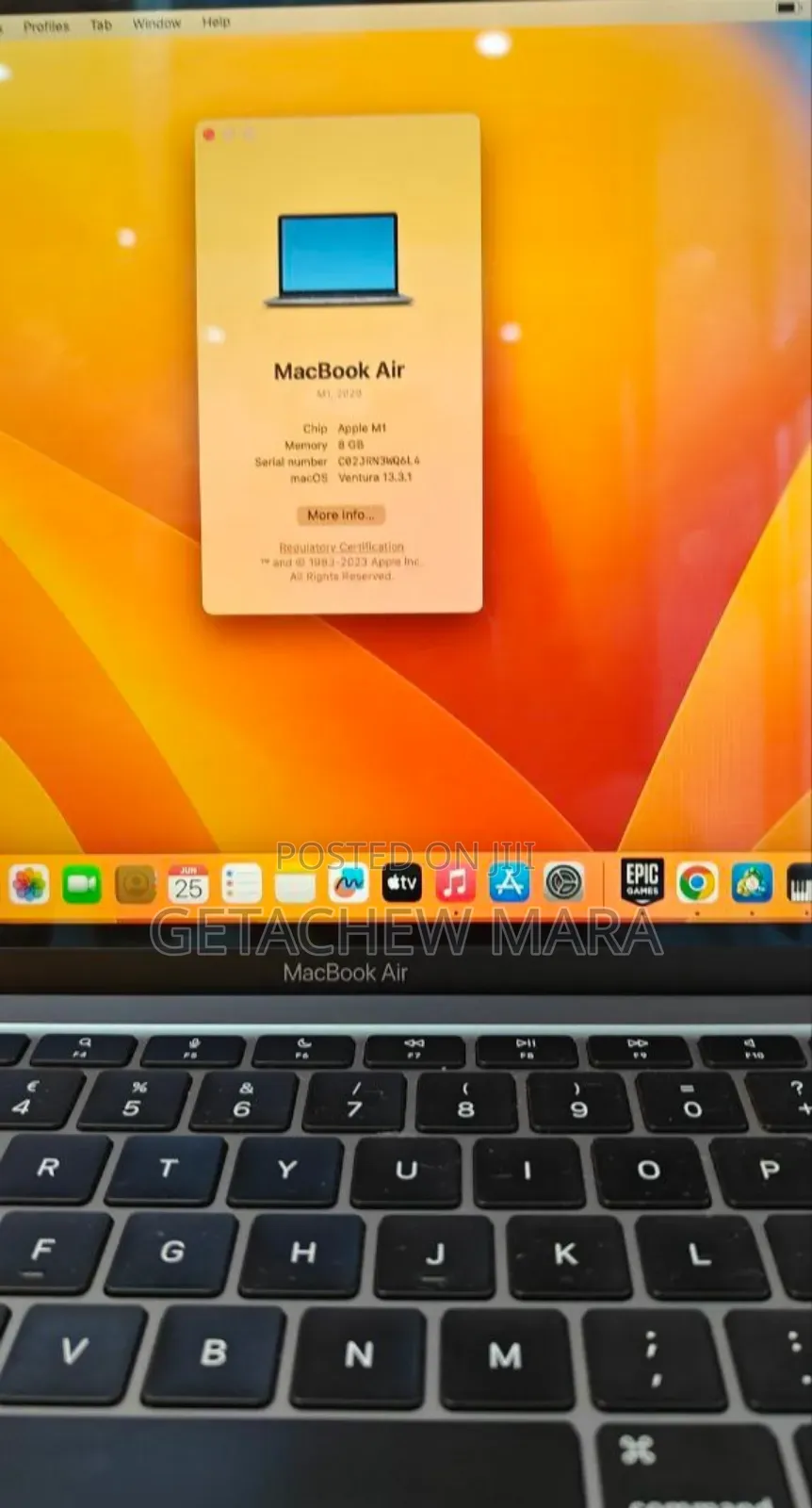 New Laptop Apple MacBook 2020 8GB Apple M1 SSD 256GB