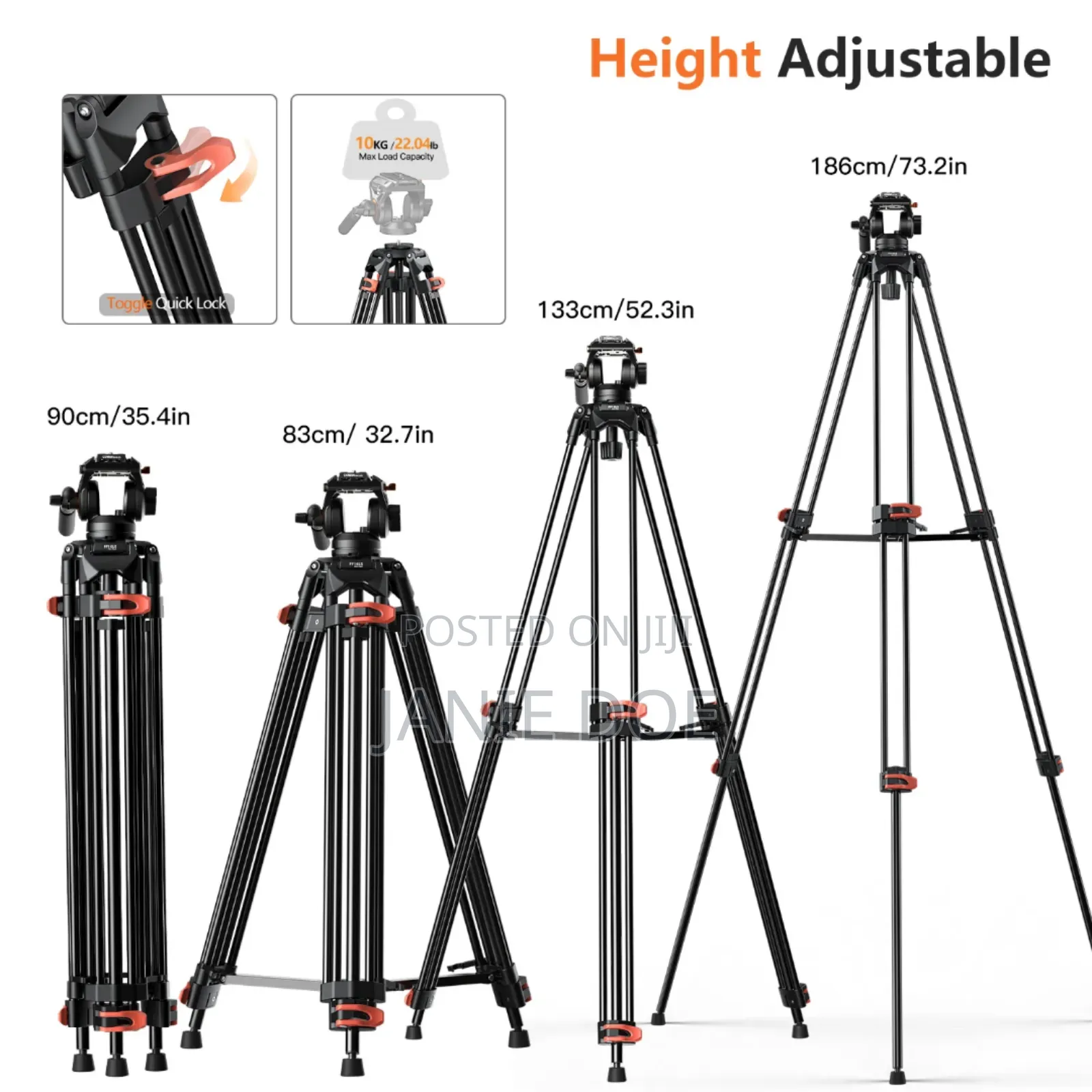 Heavy Duty Camera Tripod (10 Kg Capacity)
