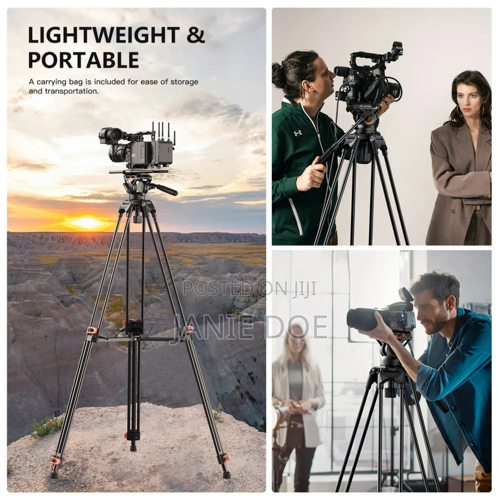 Heavy Duty Camera Tripod (10 Kg Capacity)