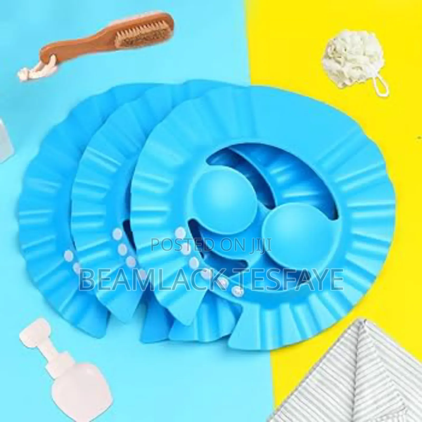 የጆሮ መሸፈኛ ያለው Baby Shower Cap