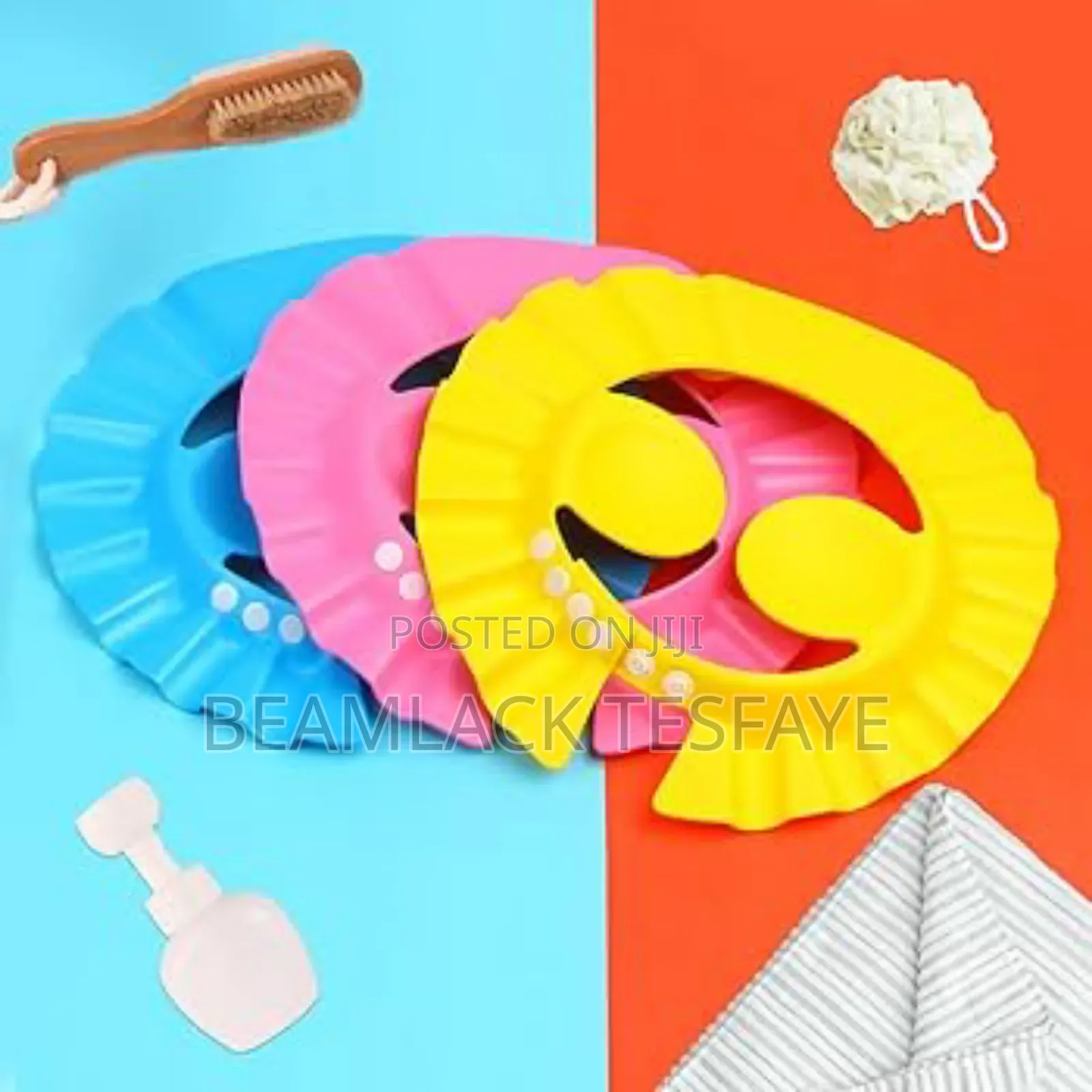 የጆሮ መሸፈኛ ያለው Baby Shower Cap