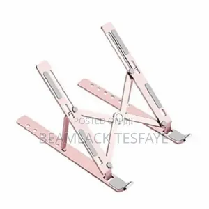 Photo - Foldable Height Adjustable Metal Frame Laptop Stand