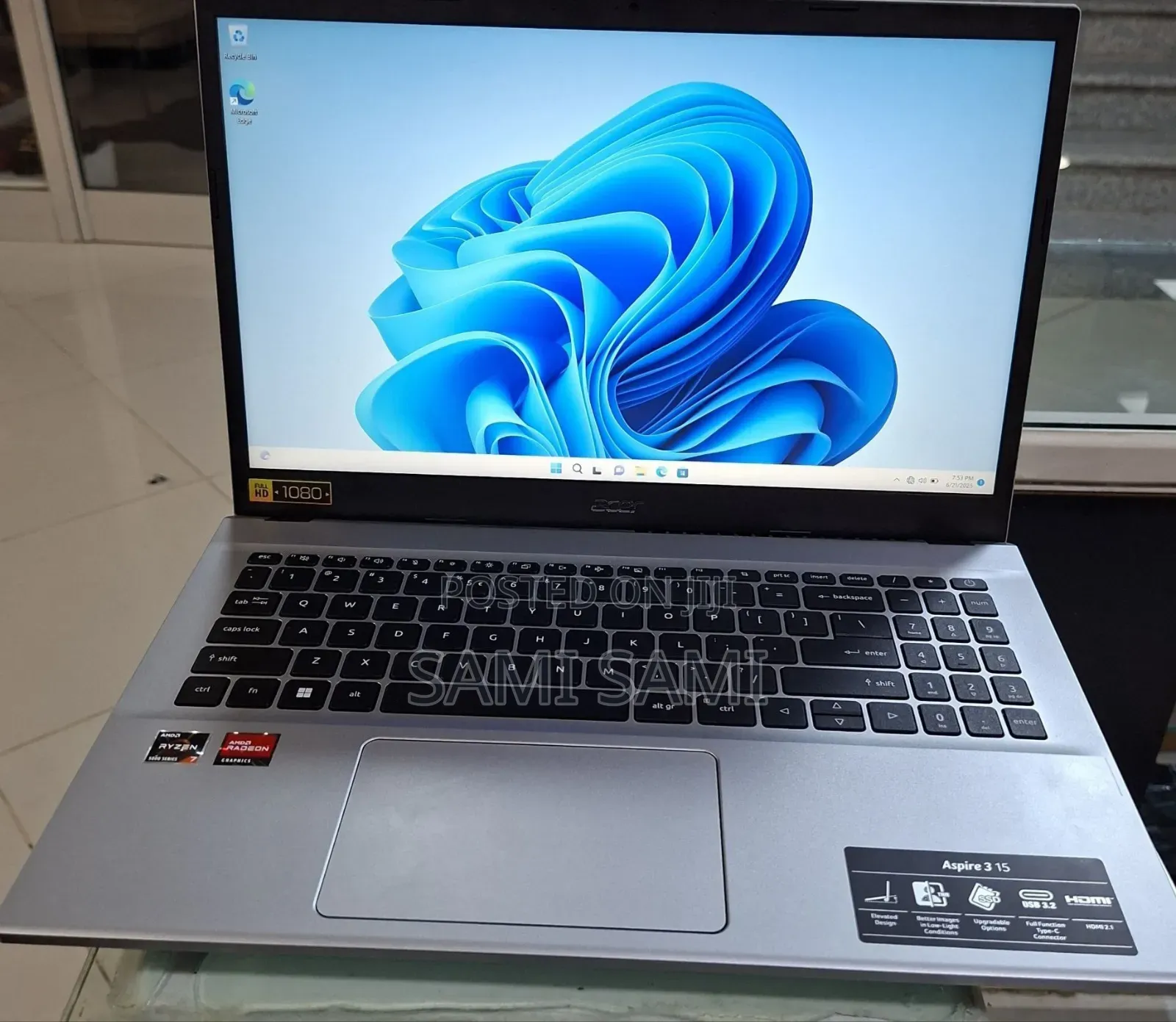 New Laptop Acer Aspire 3 16GB AMD Ryzen 7 SSD 1T