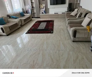Photo - Modern Beige Sofa Set With Throw Pillows Family Living Room