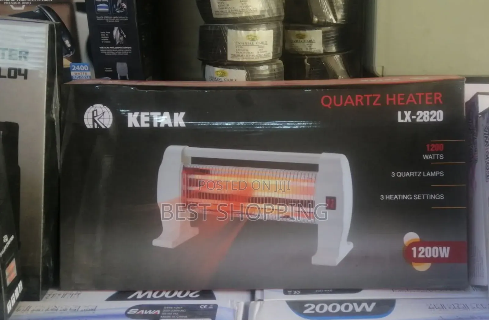 Keak Quartz Heater 3 Quartz Lamps 3 አምፖል