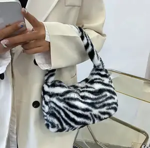 Fluffy Feel Zebra Retro Print Bag