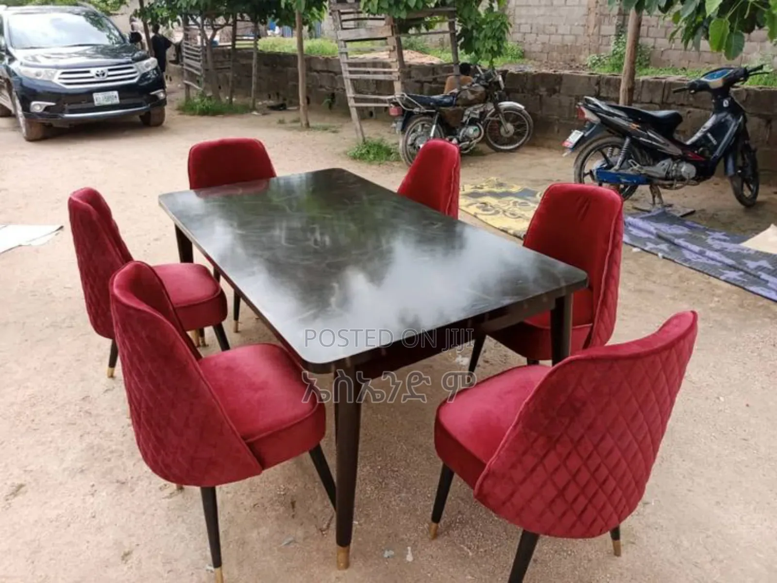 Red Dining Table 6 Person