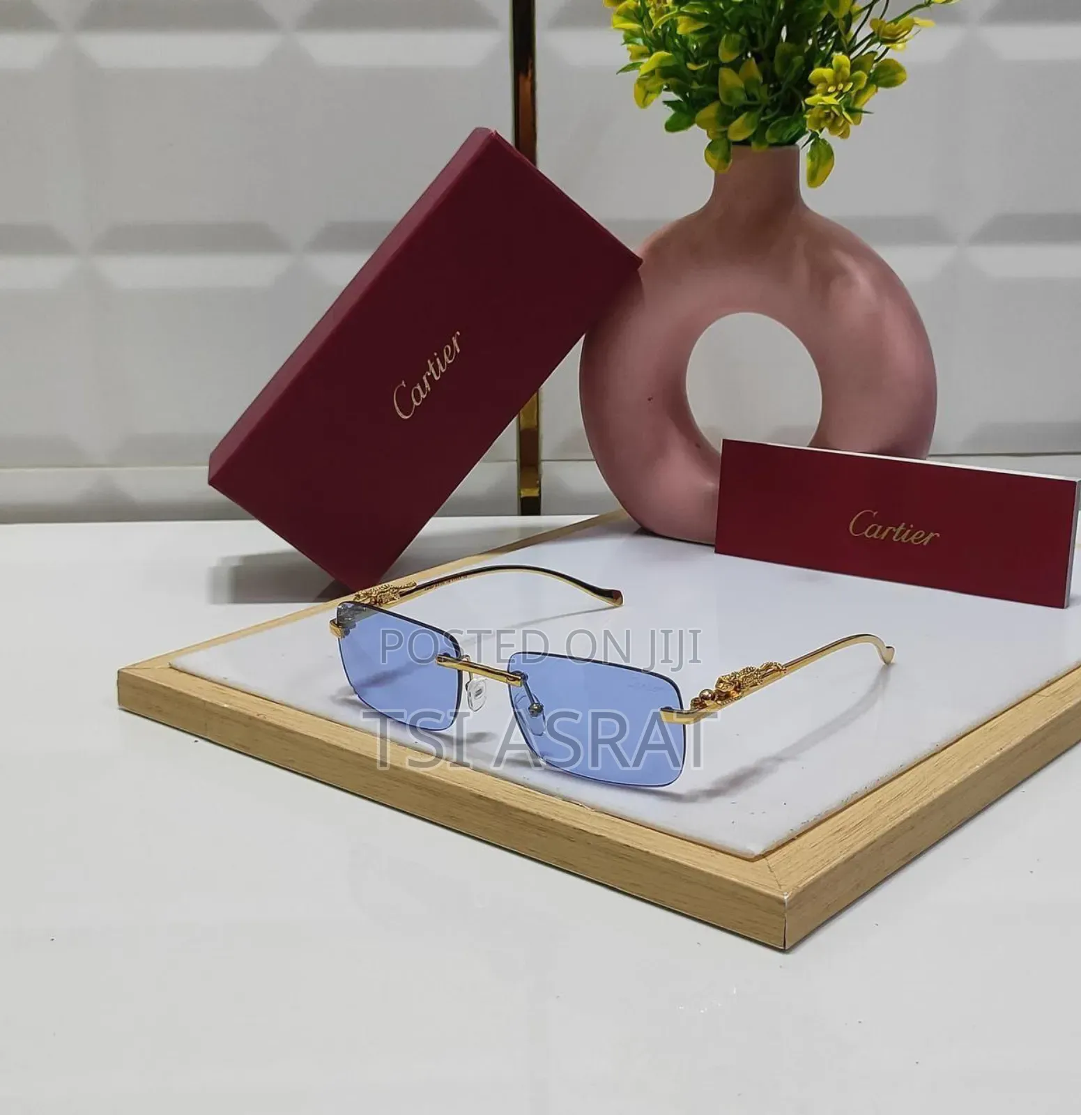 Signature C De Cartier Square Sunglasses,