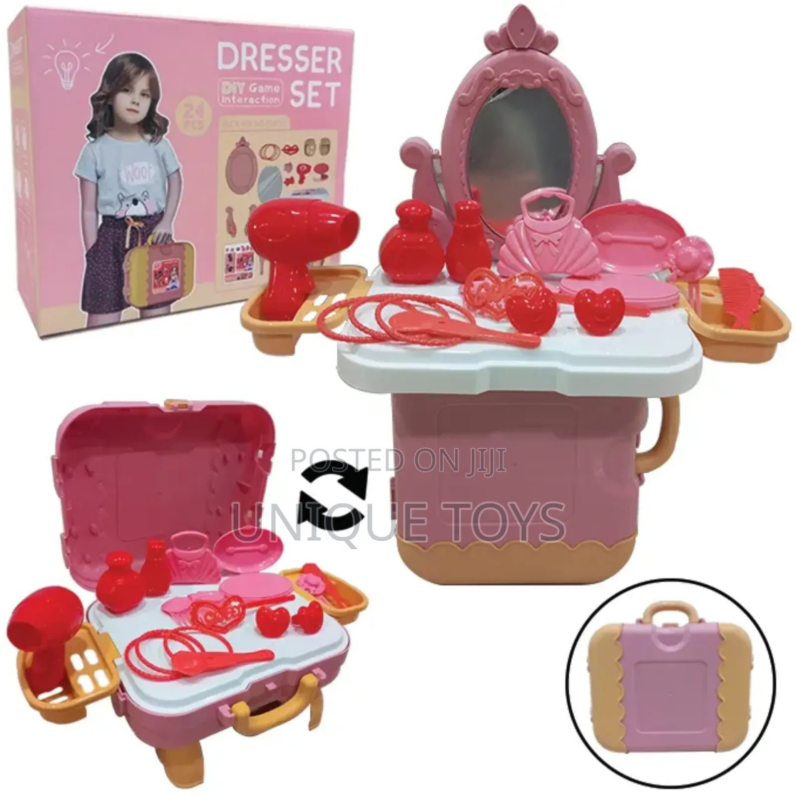  24 PCS New Beauty Set - Pink Briefcase 