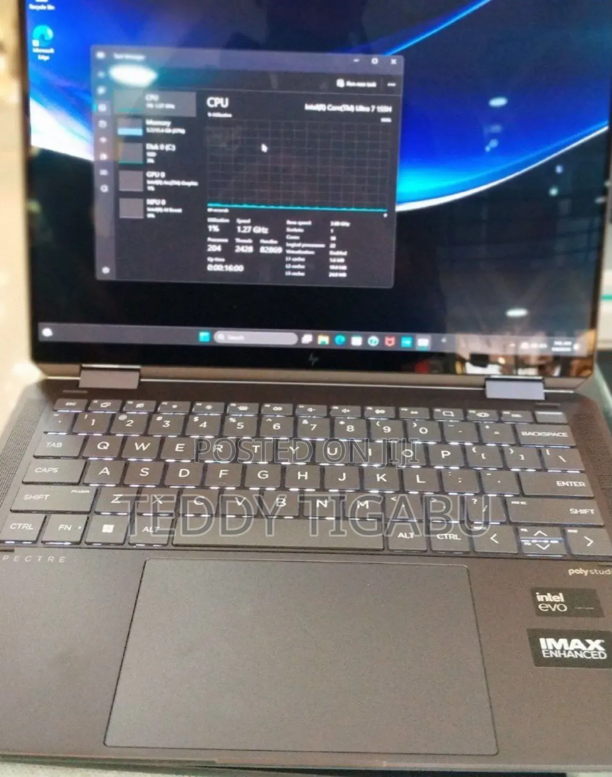 New Laptop HP Spectre 16GB Intel Core I7 SSD 1T