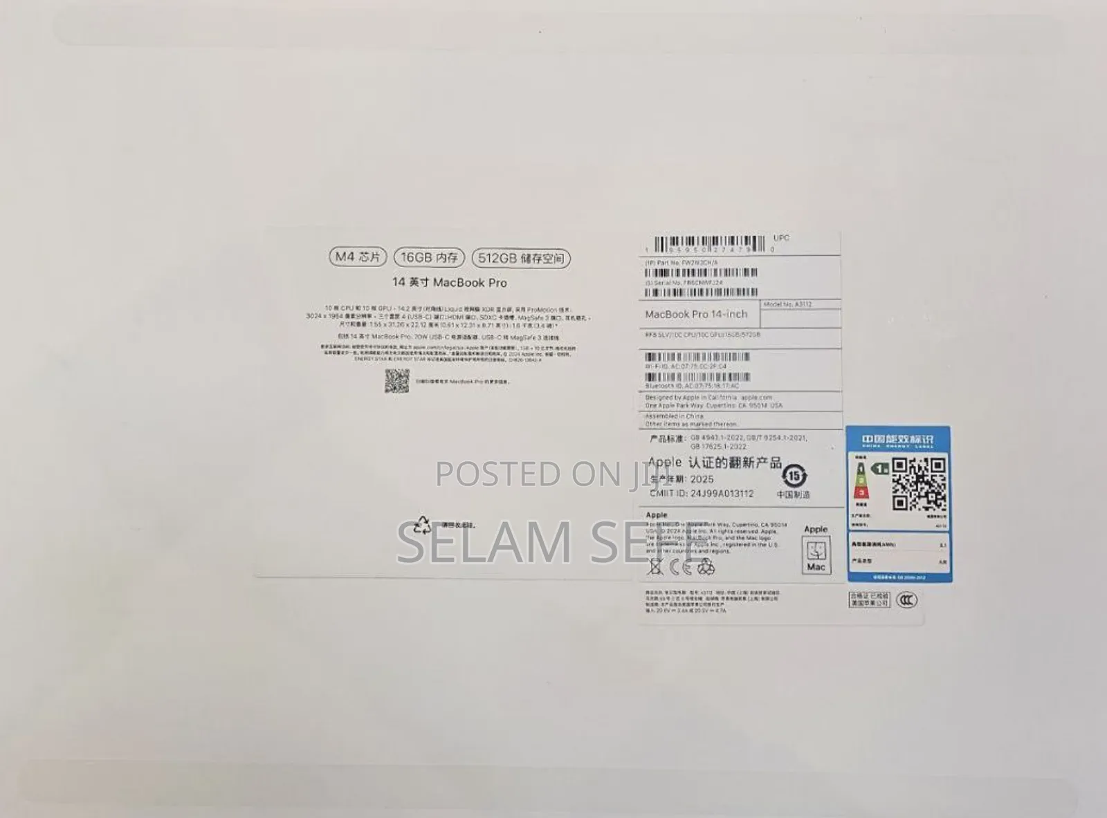 New Laptop Apple MacBook Pro 2024 M4 14-Inch 16GB SSD 512GB