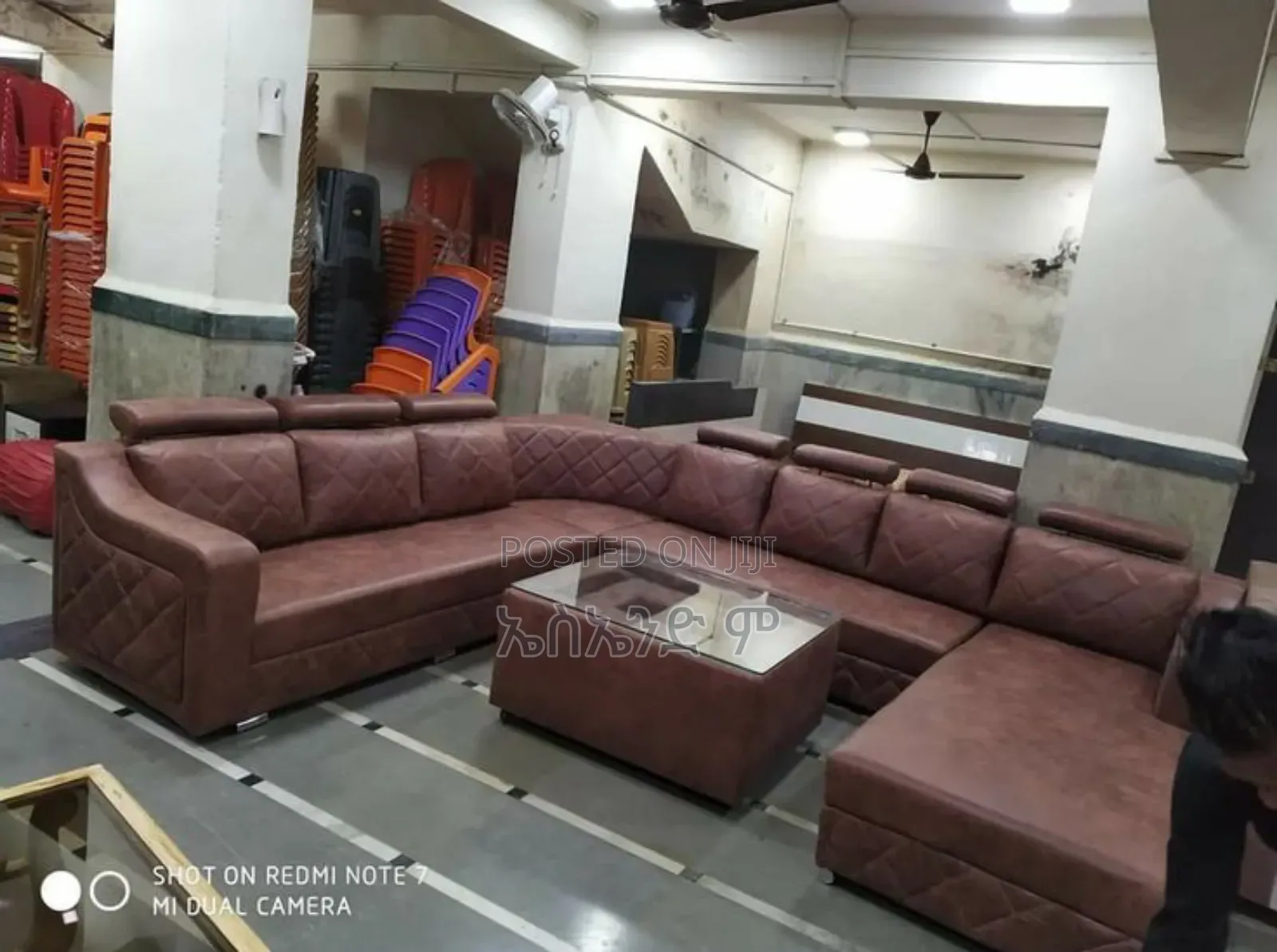 Mubish U Shaped Sofa With Table